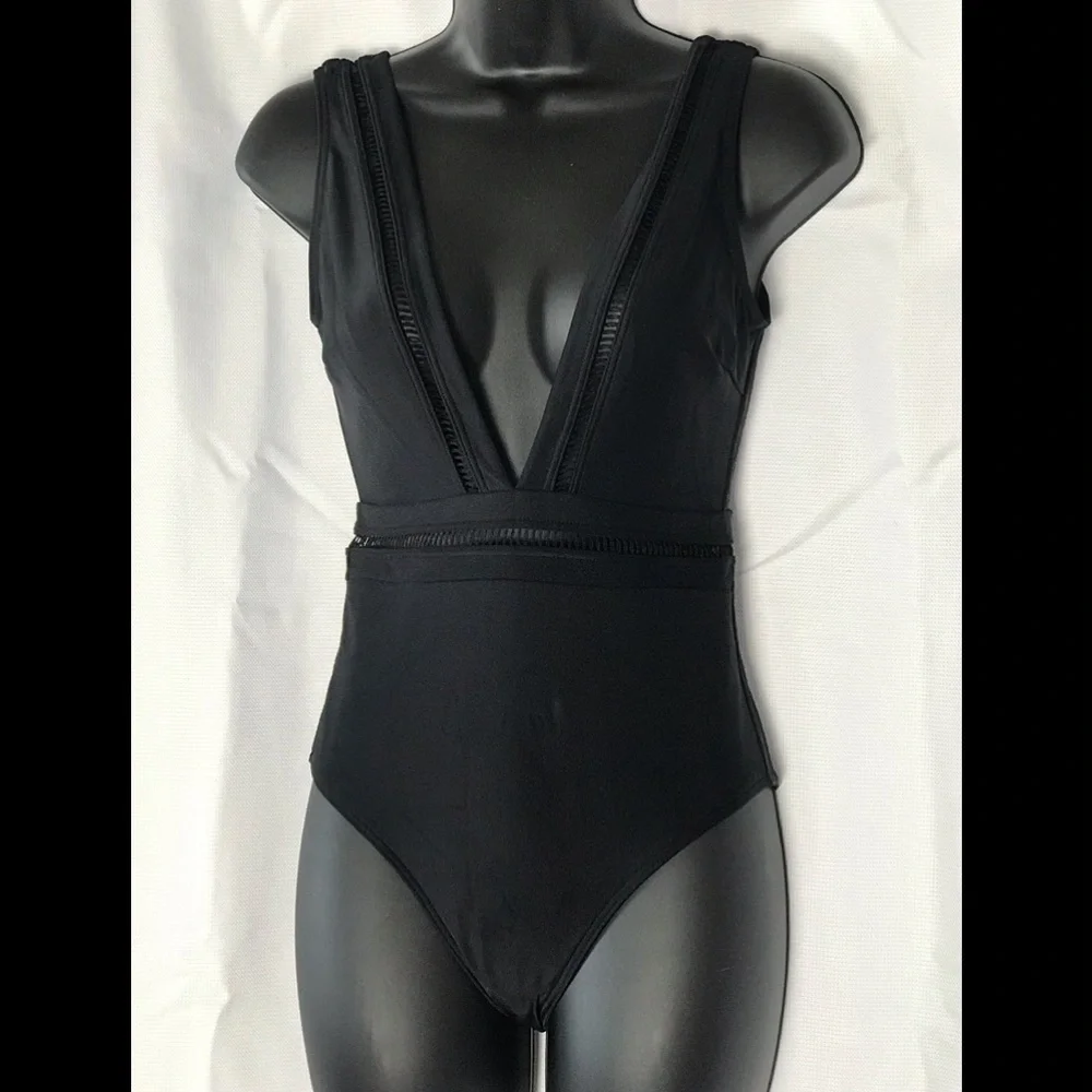TED BAKER London Pointelle Deep V Plunge Swim